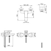 Смеситель для ванны Remer Infinity I02BG Золото брашированное — фото 2, Смеситель для ванны