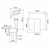 Товар: Гигиенический душ со смесителем Swedbe Platta 5549B Черный матовый - фото 2 Гигиенический душ со смесителем Swedbe Platta 5549B Черный матовый — фото 2, Гигиенические души