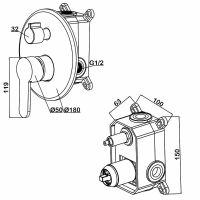 Смеситель для душа Swedbe Platta 5518 Хром — фото 4, Смеситель для душа