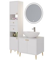 Товар: Зеркало LUNO , 60*60см, сенсорный выключатель, LED-подсветка, ф-ция антизапотевания - фото 11 Зеркало LUNO , 60*60см, сенсорный выключатель, LED-подсветка, ф-ция антизапотевания — фото 11, Зеркала в ванную комнату