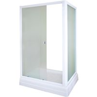 Душевой уголок Radomir Верчелли 121x84 1-09-1-0-0-0121 профиль Белый стекло матовое — фото 1, Прямоугольные душевые уголки