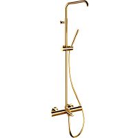 Душевая система Remer Elegance EQ34A7MMSSOFDO с термостатом без верхнего душа Золото глянцевое — фото 1, Душевые стойки