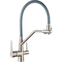 Смеситель для кухни D-Lin H159317 Сатин Серый — фото 1, Смесители для кухни