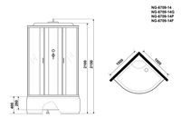 Душевая кабина Niagara Classic NG-6709-14P (100х100х215) высокий поддон(45см),черный,стекло прозрачн — фото 4, Душевые кабины