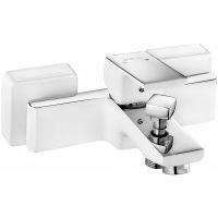 Смеситель для ванны E.C.A. Tiera 104802469EX Белый Хром — фото 1, Смеситель для ванны