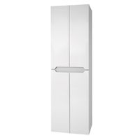 Пенал QL50, 50 см, подвесной/напольный, 4 дверцы, 4 стеклянные полки, белый глянец — фото 1, Пеналы для ванной комнаты