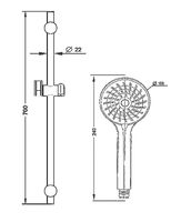 Душевой гарнитур ESKO Shower Sphere Set  SSS751 Хром — фото 3, Душевые гарнитуры
