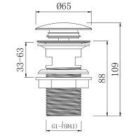 Донный клапан Caprigo Parts 99-533-crm click-clack Хром — фото 2, Донные клапаны