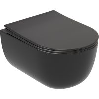 Унитаз Ceramicanova Modena Rimless CN6063MB подвесной Черный матовый с сиденьем Микролифт — фото 1, Подвесные унитазы