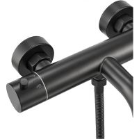 Смеситель для душа Milacio Ultra MCU.350.MB нержавеющая сталь / черный матовый / однорычажный / настенный монтаж — фото 4, Смеситель для душа