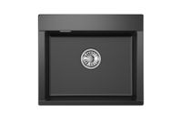 Granula-ES-5804, ШВАРЦ (чёрный металлик), кухонная мойка, кварц, ESTETICA — фото 2, Кухонные мойки