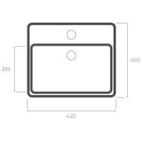 Раковина-чаша Bronze de Luxe 42 1060BD Белый глянец с серо-черным рисунком — фото 3, Раковины накладные