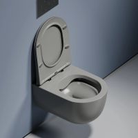 Унитаз Ceramicanova Modena Rimless CN6063MH подвесной Антрацит матовый с сиденьем Микролифт — фото 9, Подвесные унитазы