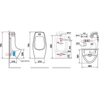 Писсуар Laguraty Sensor 512X подвесной Белый — фото 2, Писсуары