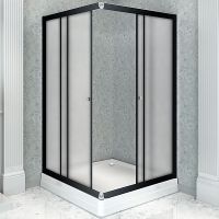 Душевой уголок Radomir Дрим 100x100 1-03-6-0-0-1191 профиль Черный стекло матовое — фото 1, Душевые уголки