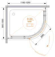 Товар: Душевой уголок CEZARES BERGAMO-W-RH-1-120/100-ARCO-C-Cr-L-IV - фото 2 Душевой уголок CEZARES BERGAMO-W-RH-1-120/100-ARCO-C-Cr-L-IV — фото 2, Асимметричные душевые уголки