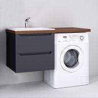 Столешница под раковину Jorno Wood 122 Wood.06.122/DW Темное дерево — фото 8, Столешницы под раковину