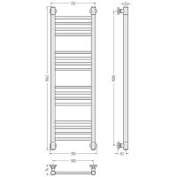 Водяной полотенцесушитель Сунержа Богема+ прямая 1000х300 12-0220-1030 Белый — фото 2, Водяные полотенцесушители