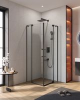 Душевой уголок CEZARES SLIDER-A-2-80/90-C-NERO — фото 1, Квадратные душевые уголки