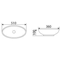 Товар: Раковина-чаша CeramaLux 51 9022 Белая - фото 2 Раковина-чаша CeramaLux 51 9022 Белая — фото 2, Раковины