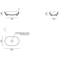 Раковина-чаша GSI Pura 60 883409 Белая матовая — фото 2, Раковины накладные