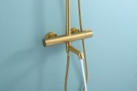 Душевая система Raglo с термостатом Золото матовое арт-R20.26.03 — фото 3, Душевые стойки