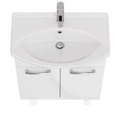 Тумба ALDA D, 65 см , подвесная/напольная, 2 дверцы, белый глянец, под ум. Лагуна 65 — фото 3, Тумбы под раковину