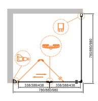 Душевой уголок CEZARES ELENA-W-AS-1-100-C-Cr — фото 3, Квадратные душевые уголки