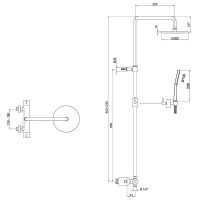 Душевая система Fiore Kevon 44NN0932 с термостатом Черная — фото 2, Душевые системы