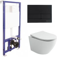 Комплект унитаза Ceramicanova Uno Rimless CN11001 с инсталляцией Berges Novum L5 040215 с сиденьем М — фото 1, Комплекты унитаз + инсталляция