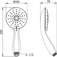Ручной душ Swedbe Calypso 5049 Хром — фото 2, Лейки для душа