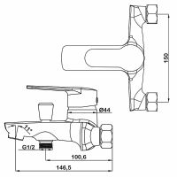 Товар: Смеситель для ванны Swedbe Olymp 1830 Хром - фото 4 Смеситель для ванны Swedbe Olymp 1830 Хром — фото 4, Смеситель для ванны
