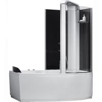 Акриловая ванна со шторкой и душевой системой Orans OLS-BT-9501 170х85 R 9501R00 с гидромассажем — фото 1, Акриловые ванны