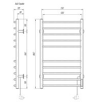 Электрический полотенцесушитель Domoterm Классик DMT 109-10 50x86 TBOX EK R Хром — фото 3, Электрические полотенцесушители