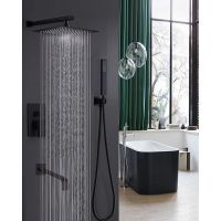 Душевая система ALMAes Liros TVZ-0889 Черная матовая — фото 1, Встраиваемые душевые комплекты