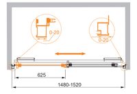 Душевая дверь CEZARES арт-LUX-SOFT-W-BF-1-150-C-Cr-IV — фото 3, Раздвижные душевые двери