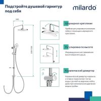 Товар: Душевая система Milardo Ideal Spa ILSSB3FM76 Хром - фото 7 Душевая система Milardo Ideal Spa ILSSB3FM76 Хром — фото 7, Душевые системы