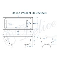 Чугунная ванна Delice Parallel 170x80 DLR220502 без отверстий под ручки и антискользящего покрытия — фото 5, Чугунные ванны