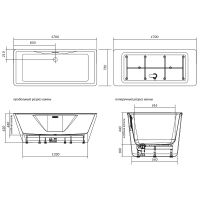 Акриловая ванна Creto Iconica 170х75 15-17075 без гидромассажа — фото 2, Ванны