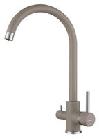 GRANFEST QUARZ Смеситель для кухни U-обр. с краном питьевой воды D-35мм песочный арт. GF- — фото 1, Смесители для кухни