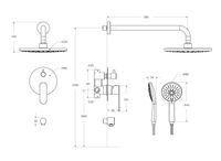 Душевой комплект встраиваемый CEZARES STYLUS-DSET-NOP — фото 6, Встраиваемые душевые комплекты