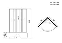 Душевая кабина Niagara Classic NG-2507-14BK (80х80х200) высокий поддон(40см),стекло тонированное,4 м — фото 4, Душевые кабины
