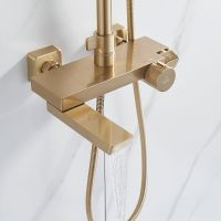 Душевая система Rose R18G R1896G с термостатом Золото матовое — фото 17, Душевые системы