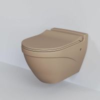 Товар: Унитаз Ambassador Nord 133T20501 подвесной Темно-бежевый матовый без сиденья - фото 7 Унитаз Ambassador Nord 133T20501 подвесной Темно-бежевый матовый без сиденья — фото 7, Подвесные унитазы