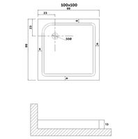 Товар: Душевой поддон NG-P1010-14Q (100х100х13) квадрат,1 место - фото 2 Душевой поддон NG-P1010-14Q (100х100х13) квадрат,1 место — фото 2, Душевые поддоны АБС-пластик