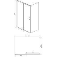 Душевой уголок Azario Milton 120х80 AZ-ND1131-L 1200 BLACK профиль Черный стекло прозрачное — фото 2, Душевые уголки