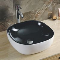 Раковина-чаша CeramaLux 43 360 Черная Белая — фото 2, Раковины