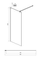 Товар: Душевая перегородка Ambassador Walk-in 90х200 15034128 профиль Хром стекло прозрачное с матовой лини - фото 2 Душевая перегородка Ambassador Walk-in 90х200 15034128 профиль Хром стекло прозрачное с матовой лини — фото 2, Душевые перегородки