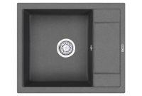 Granula-6002, ГРАФИТ (ЧЁРНО-СЕРЫЙ), кухонная мойка, кварц — фото 1, Кухонные мойки