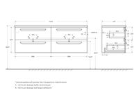 База под раковину подвесная CEZARES ECO-CER-N-1400-4C-SO-2-BL — фото 2, Тумбы под раковину